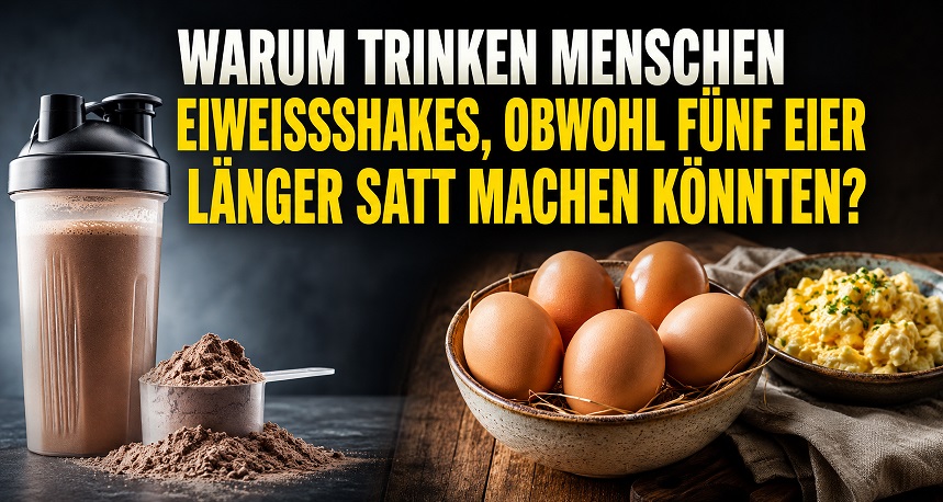 Warum trinken Menschen Eiweißshakes, obwohl fünf Eier länger satt machen könnten?